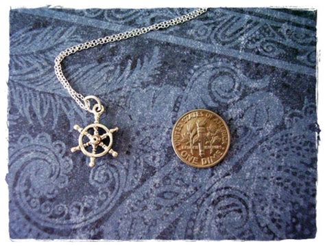 Silver Ship's Wheel Necklace Sterling Silver Ship's - Etsy