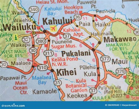 Map Image of Pukalani, Hawaii Stock Photo - Image of navigation, rail: 286909040