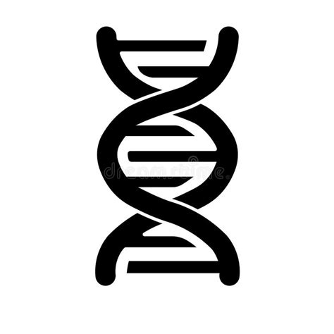 Simple Vector DNA Icon. Black on White Icon Stock Illustration ...