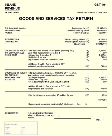 GST Return BAS Worksheet