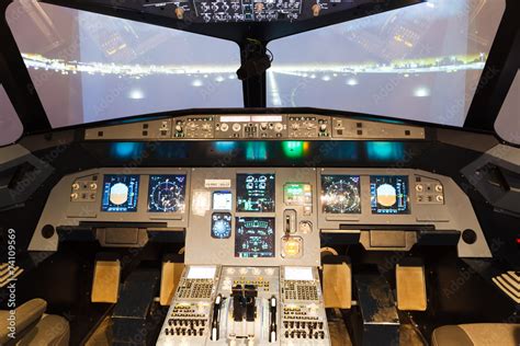 inside of homemade flight simulator cockpit Stock Photo | Adobe Stock