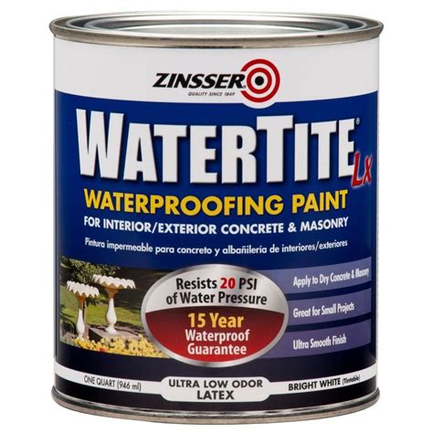 Zinsser 1 qt. WaterTite LX Low VOC Mold and Mildew-Proof White Water ...