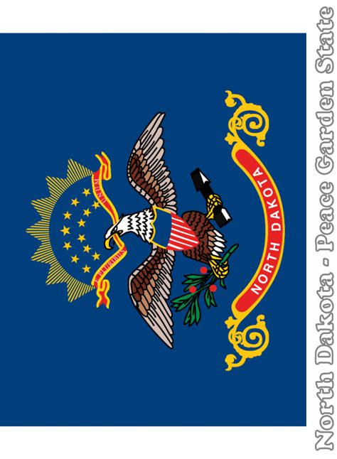 Large, Vertical, Printable North Dakota State Flag, from NETSTATE.COM