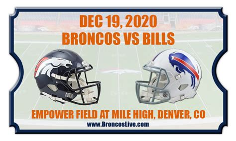 Denver Broncos vs Buffalo Bills Football Tickets | 12/20/20