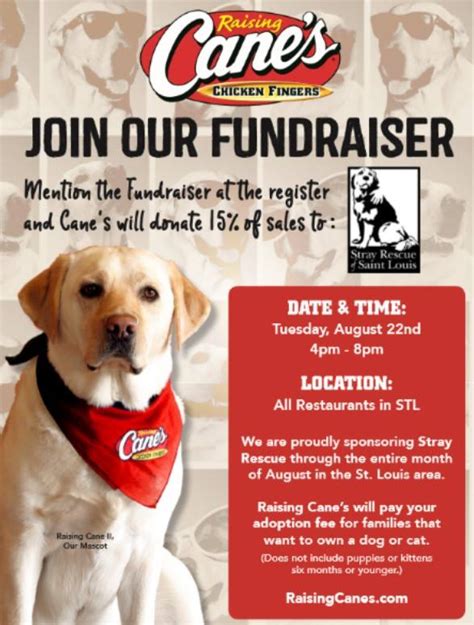 Stray Rescue of St. Louis - Raising Cane's Fundraiser Benefiting Stray ...