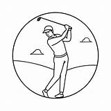 Golfer coloring Pages 47463762 Vector Art At Vecteezy sketch template