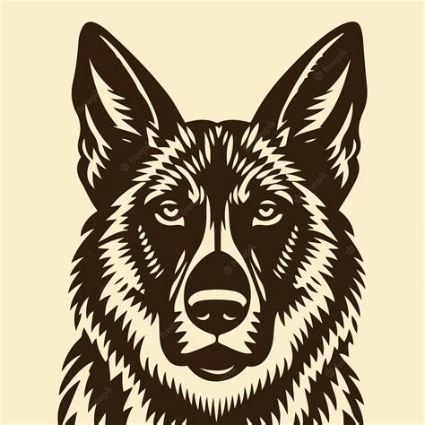 Premium Vector | Dog head vector illustration german shepherd vintage logo