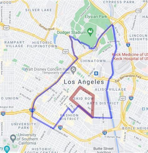 Skid Row, Los Angeles, CA - Google My Maps | Map, Los angeles, Skid row