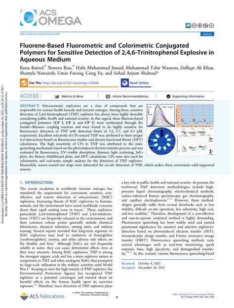 (PDF) Fluorene-Based Fluorometric and Colorimetric Conjugated Polymers for Sensitive Detection ...