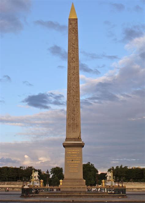 THE OBELISK OF LUXOR is an obelisk from behind the Luxor Temple in Egypt, built since 1836 in ...