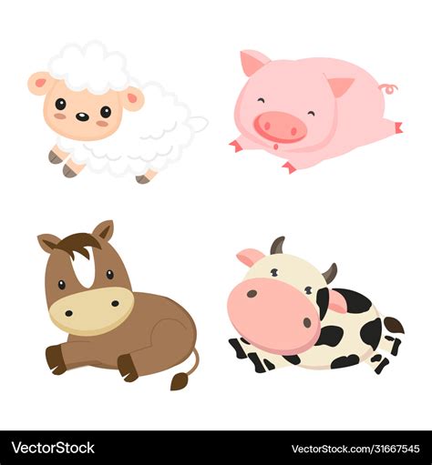 Cute Farm Animals Clipart