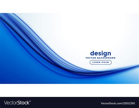 Blue smooth abstract wave banner design Royalty Free Vector