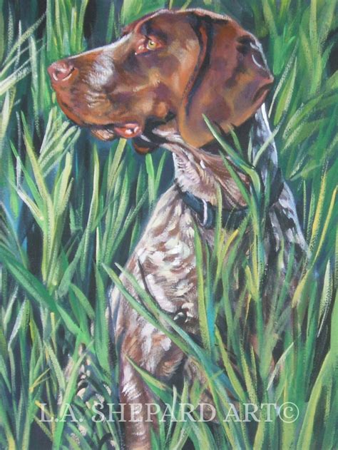 German shorthaired pointer GSP DOG ART print of LAShepard | Etsy