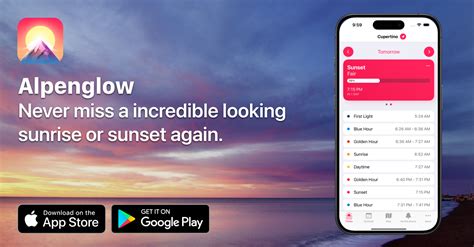 Alpenglow - Sunrise & Sunset Forecasts
