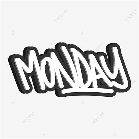 Word Art Styles Vector Art PNG, Monday Simple Word Art, Lettering, Hand Style, Logo PNG Image ...