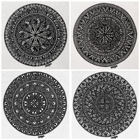 MINI MANDALA#4-MANDALA ART (A6 paper) {set of 4} - International Indian ...