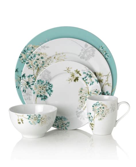 Mikasa Dinnerware, Teal Silk Floral Collection - Casual Dinnerware ...