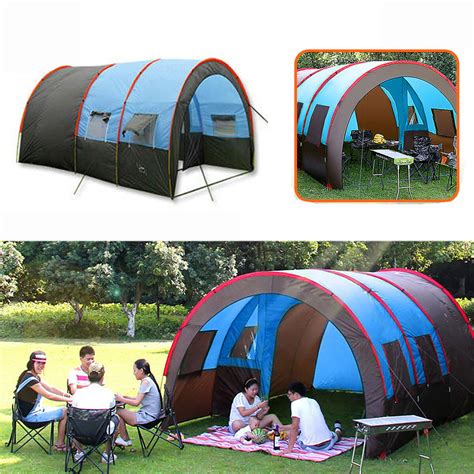 8-10 People Large Capacity Camping Tent Waterproof Portable Travel Hiking Double Layer Outdoor ...