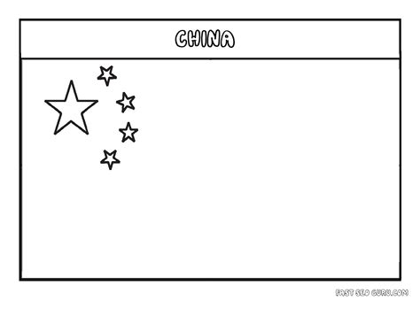 Printable flag of china coloring page - Printable Coloring Pages For Kids