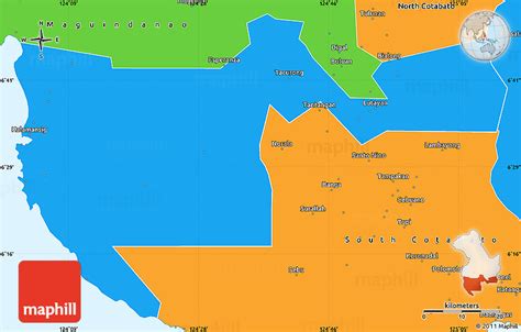 Political Simple Map of Sultan Kudarat