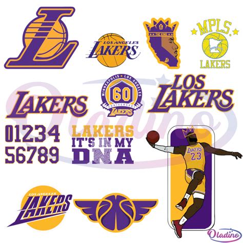 Lakers NBA Basketball Bundle Svg Digital File, Lakers Logo Svg