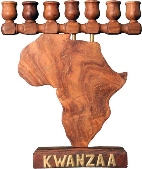 Africa Map Kwanzaa Kinara with Candles & Cup