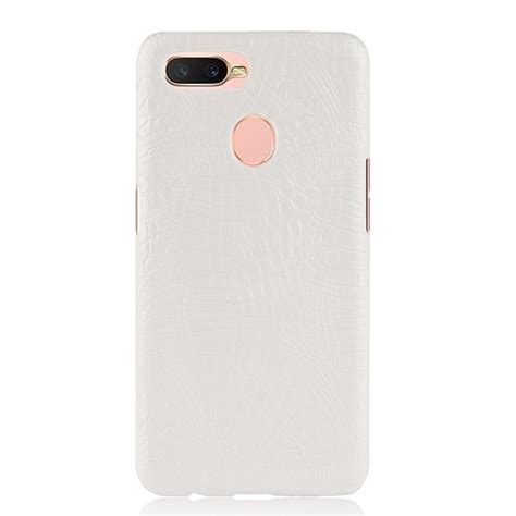 For Oppo A12 Shockproof Crocodile Texture PC + PU Case (White) | Alexnld.com