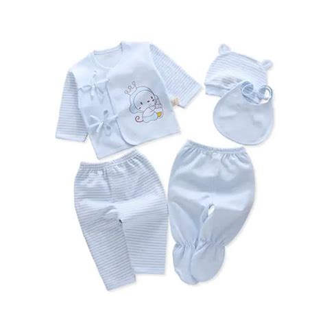 Newborn Baby Unisex 5pcs Clothes Outfit Soft Organic Cotton Layette Set infant long sleeve boys ...