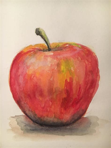 Watercolour Apple : r/learnart