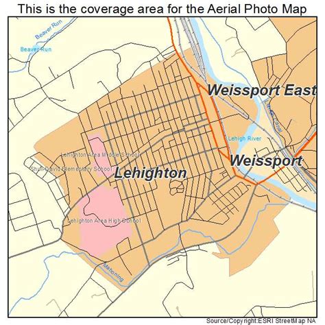 Aerial Photography Map of Lehighton, PA Pennsylvania