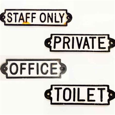 Vintage style cast iron door sign | Office door signs, Door signs, Iron doors