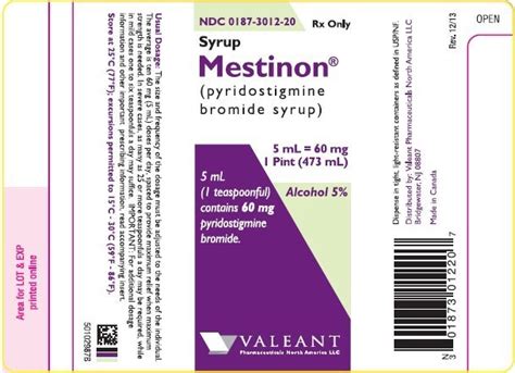 Mestinon - FDA prescribing information, side effects and uses