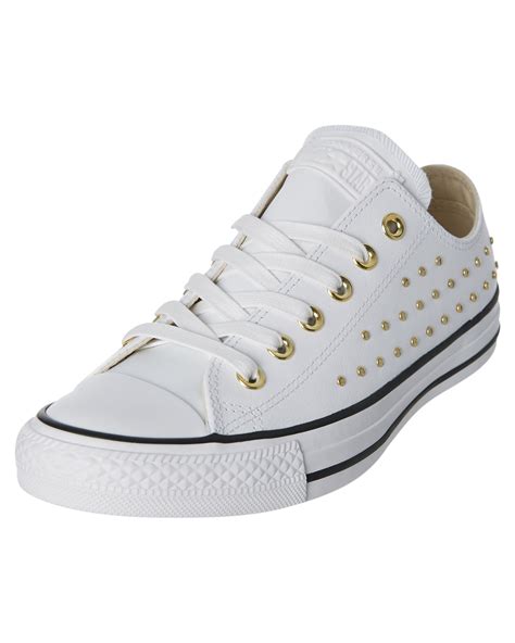 Converse Chuck Taylor All Star Leather Stud Shoe - White | SurfStitch