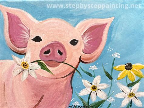 Pig Painting - Step By Step Acrylic Tutorial - For Beginners