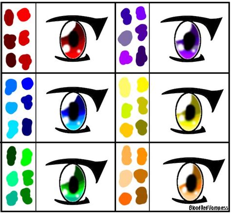 Anime Eye Color Palette by BloodRedVampress on DeviantArt