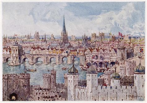 Old London Bridge In 1386 Drawing by Mary Evans Picture Library - Fine ...