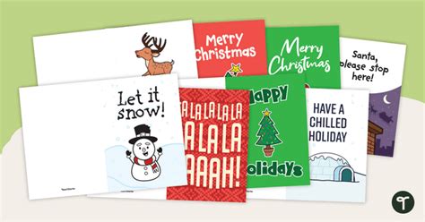 Printable Christmas Card Templates for Kids | Teach Starter