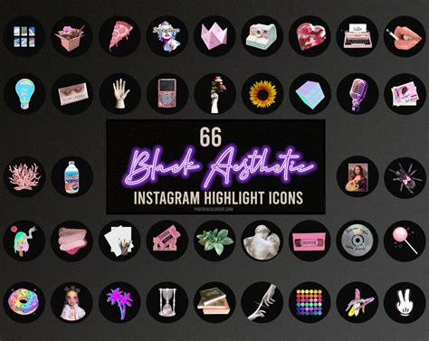 Instagram Icon Aesthetic black Aesthetic Instagram Highlight Icons ...