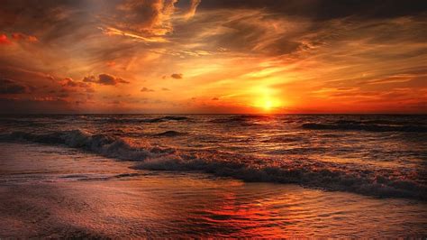 1366x768 Beach North Sea Sunset Laptop HD ,HD 4k Wallpapers,Images,Backgrounds,Photos and Pictures