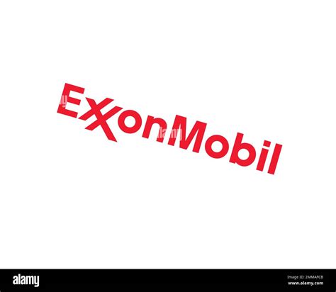 ExxonMobil, rotated, white background logo, brand name Stock Photo - Alamy