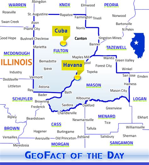 GeoFact of the Day: American Towns: Cuba and Havana, Illinois