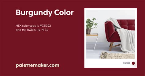 Burgundy Color - HEX #721322 Meaning and Live Previews - PaletteMaker