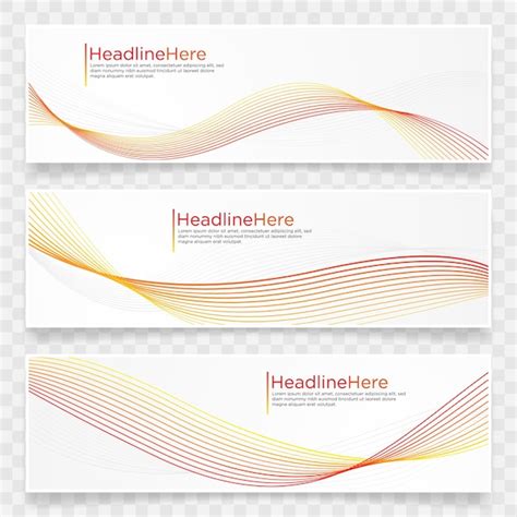 Premium Vector | Set of abstract wave banner template