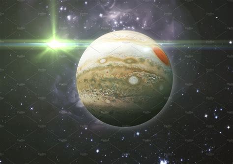 gas giant planet of jupiter isolated in the space, science fiction art elements | Background ...