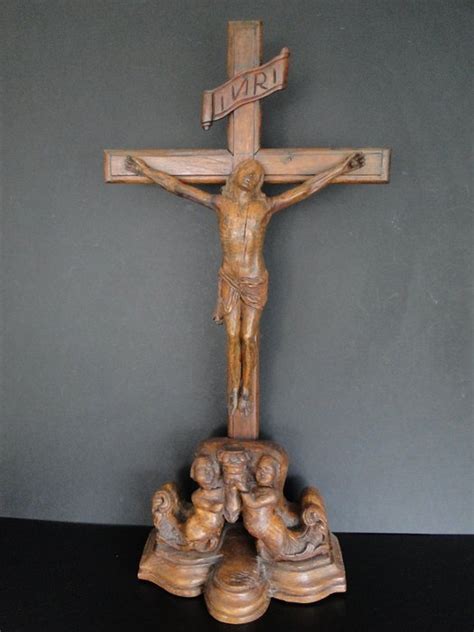 Sculpture, Christ on the cross (1) - Renaissance - Wood - - Catawiki