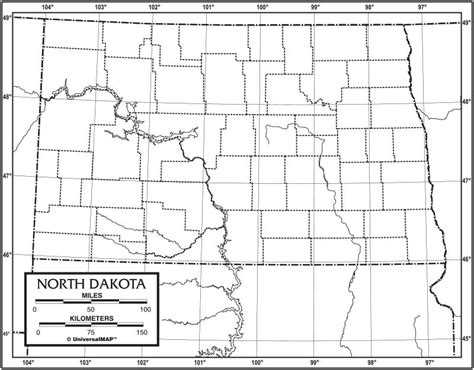 North Dakota Map Drawing