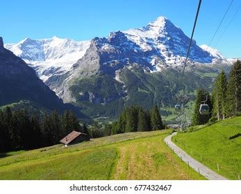 Cable Car First Grindelwald Switzerland Stock Photo 677432467 ...