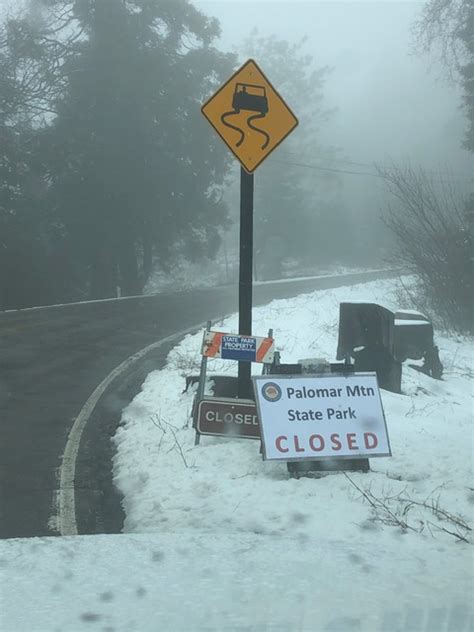 Palomar Mountain Closed + Snow Pix | Palomar Mountain News