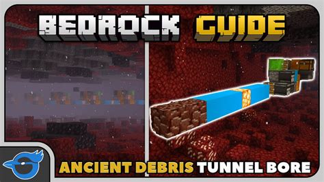 BEST NEW Ancient Debris TUNNEL BORE | Bedrock Guide 057 | Survival Tutorial Lets Play - YouTube