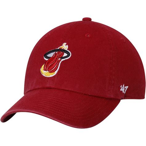 * Men's Miami Heat '47 Red Logo Clean Up Adjustable Hat, $21.99 | Hats, Adjustable hat, Miami ...